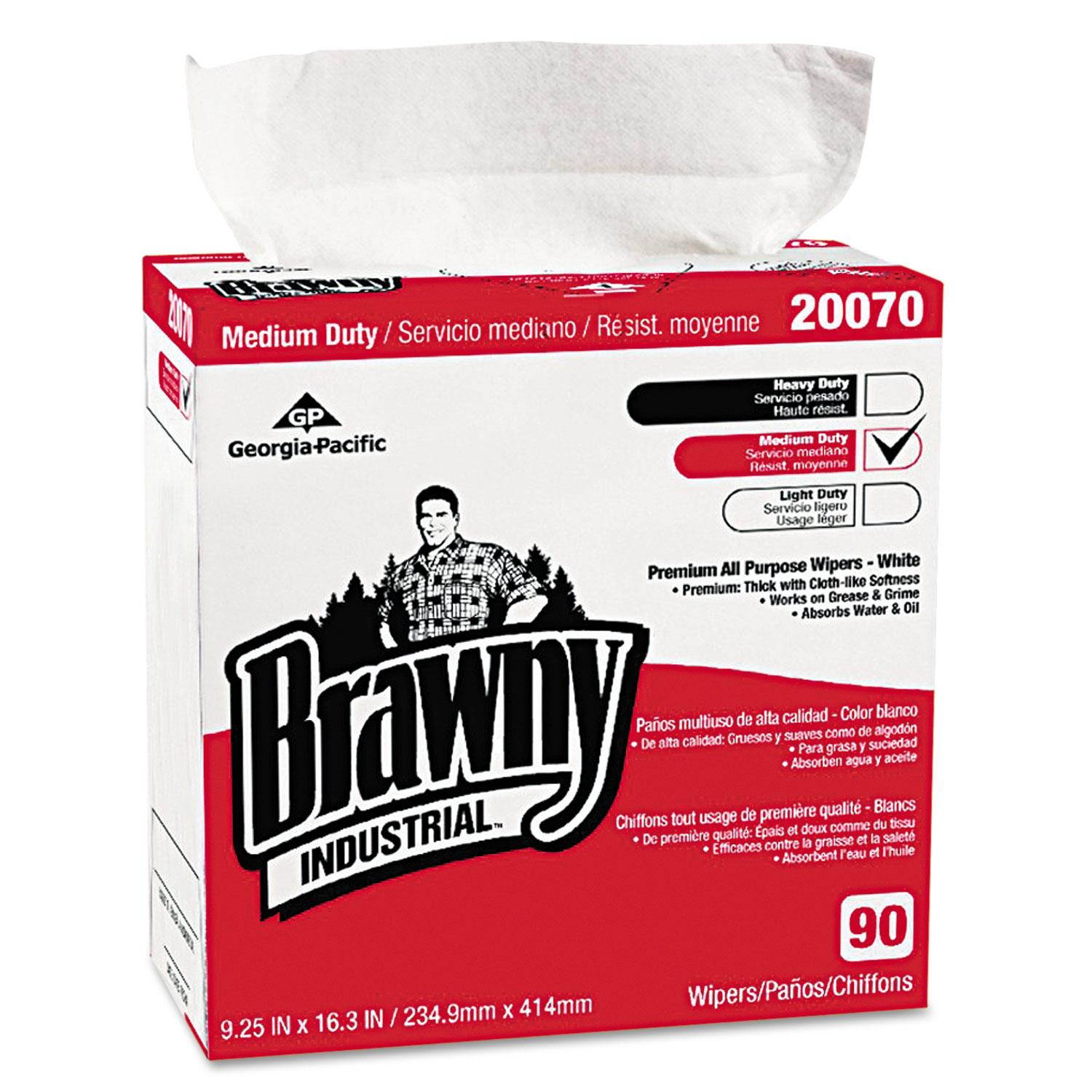 GEORGIA PACIFIC Medium-Duty Premium Wipes 9 1/4 x 16 3/8 White 90 Wipes/Box 10