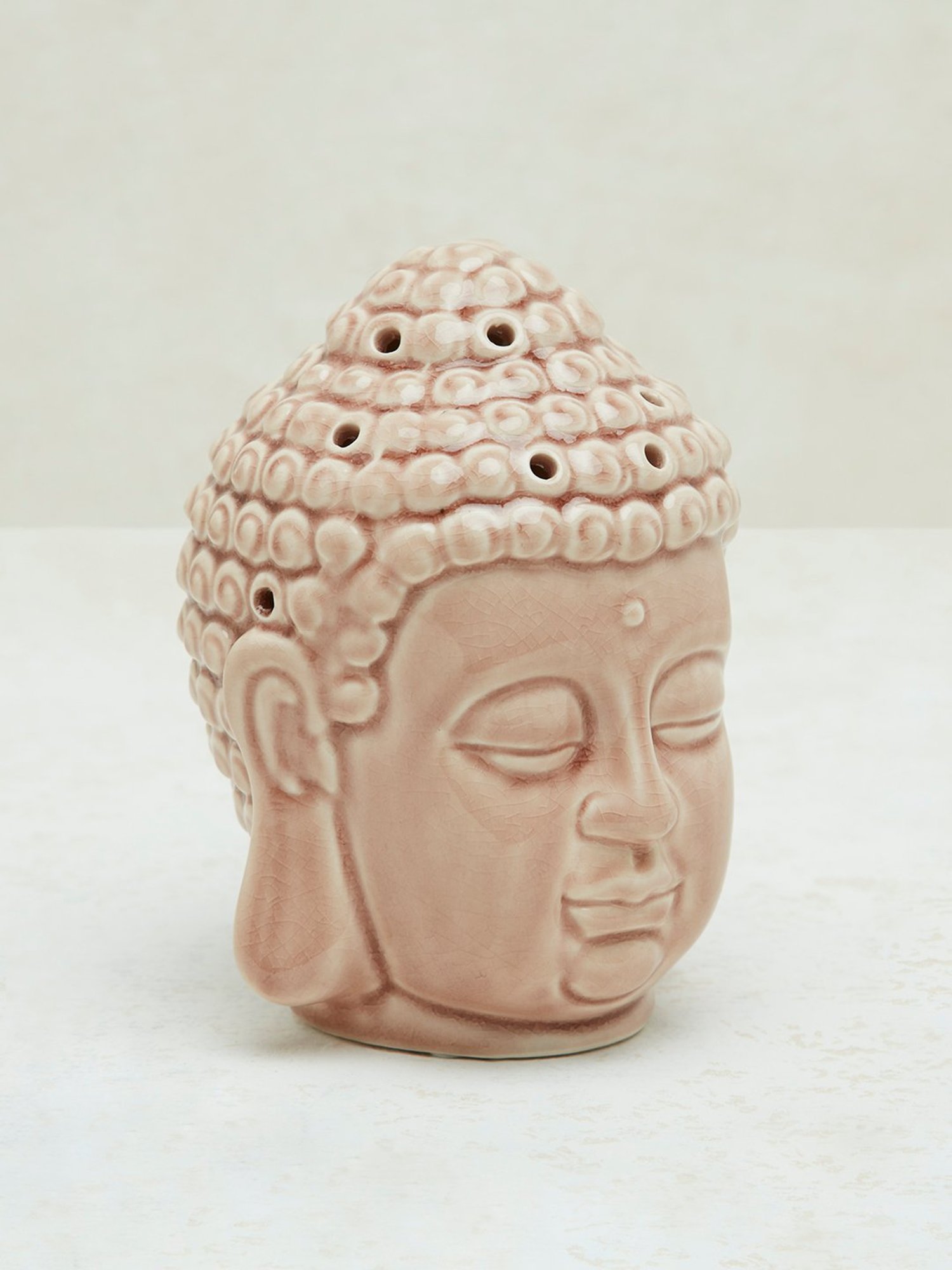 Westside Home Light Pink Ceramic Buddha Incense Stick Holder
