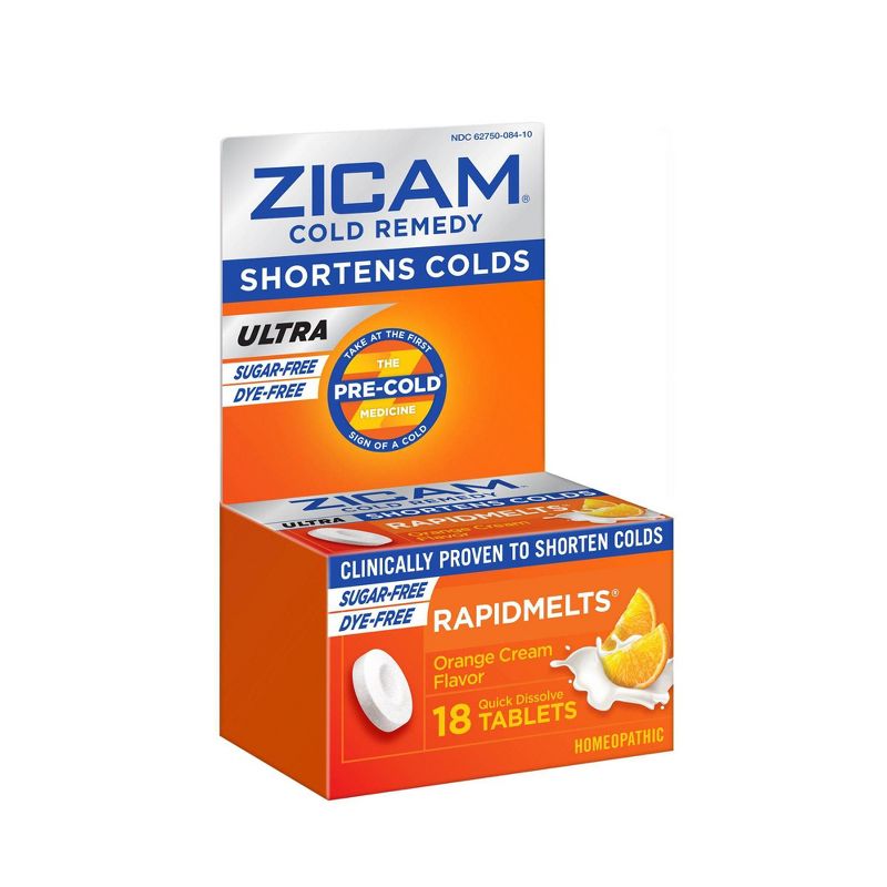 Zicam Cold Remedy Ultra-Free RapidMelts Quick Dissolve Tablets - Orange Cream - 18ct