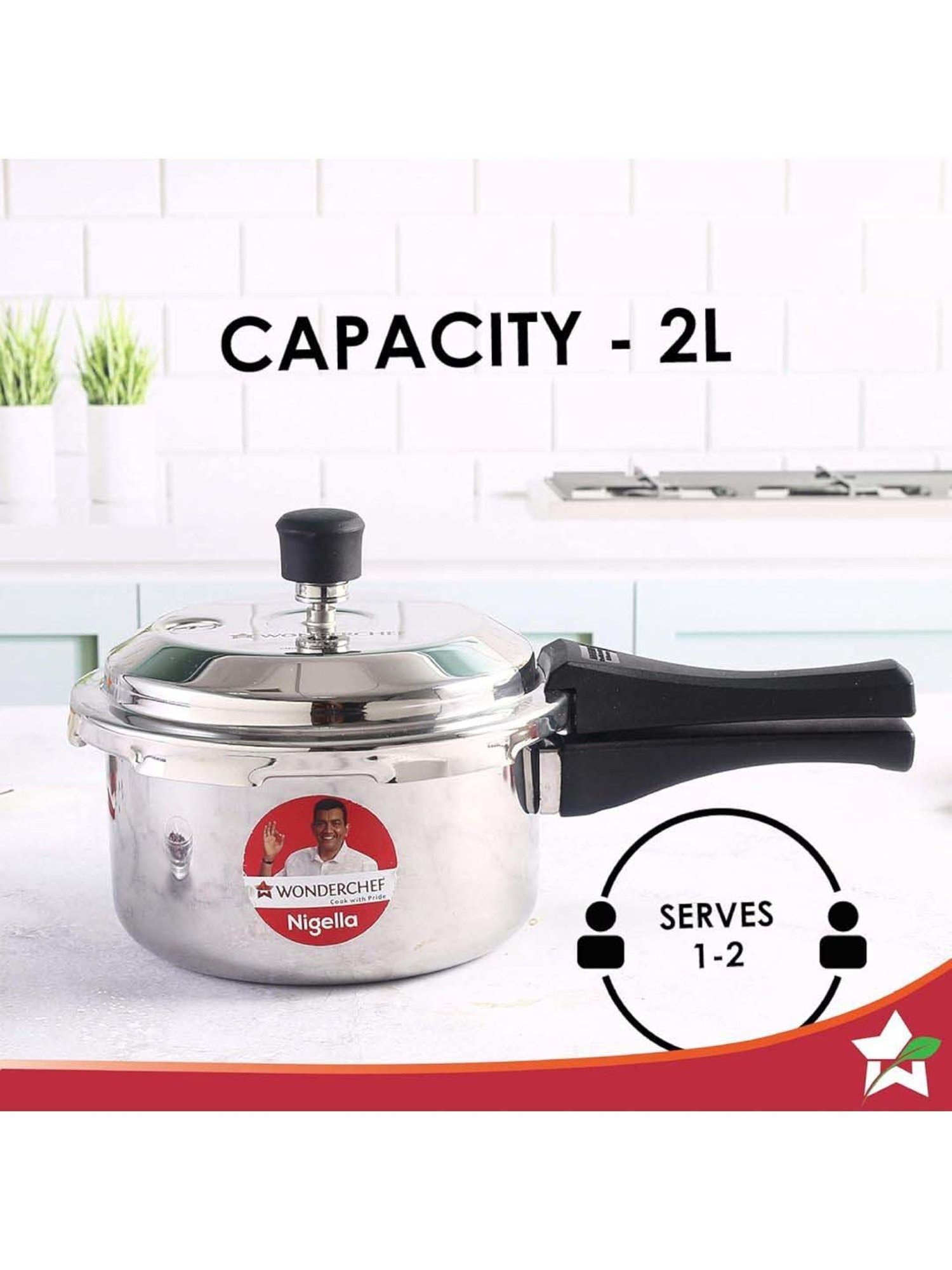 Pigeon Silver Stainless steel Pressure Cooker (10 L)