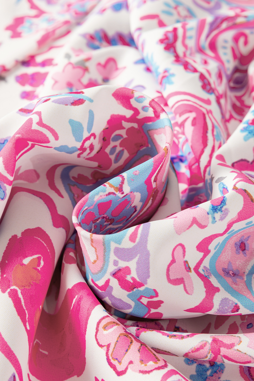 Multicolour Paisley Print Knot Asymmetric Shoulder Sleeveless Shirt