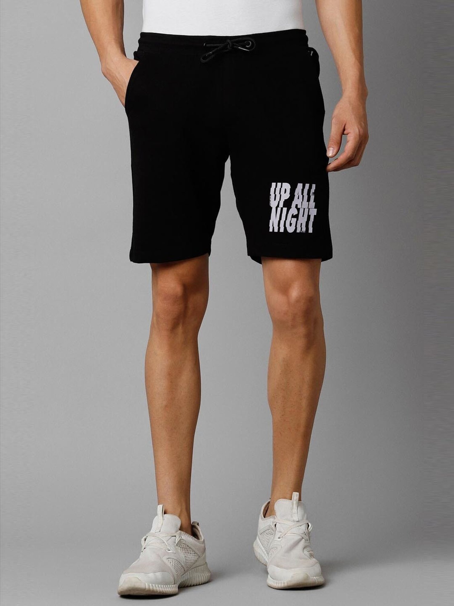 Tribe by Allen Solly Black Slim Fit Printed Shorts