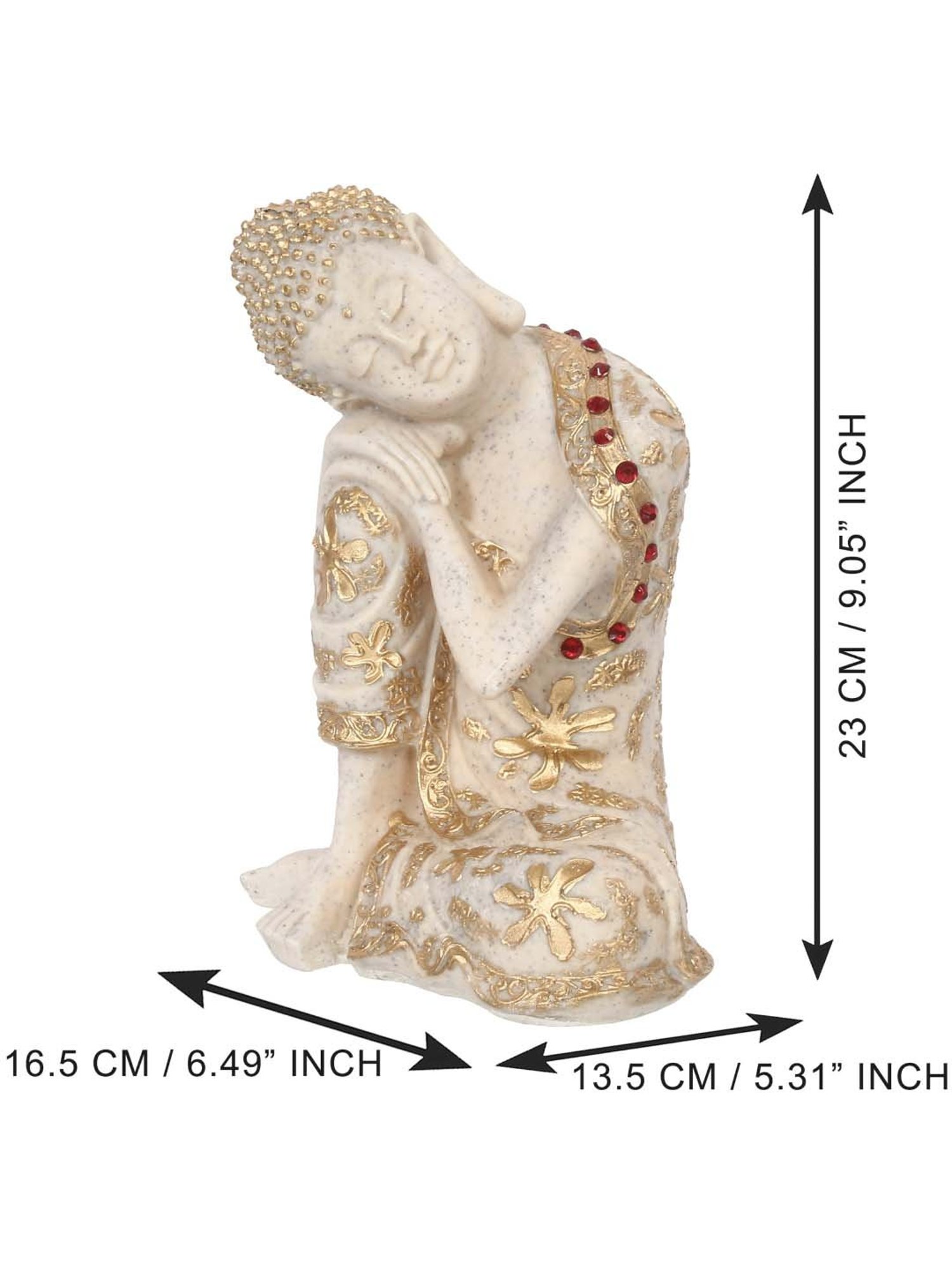 eCraftIndia Pleasing Resting Buddha on Knee Polyresin Decorative Showpiece