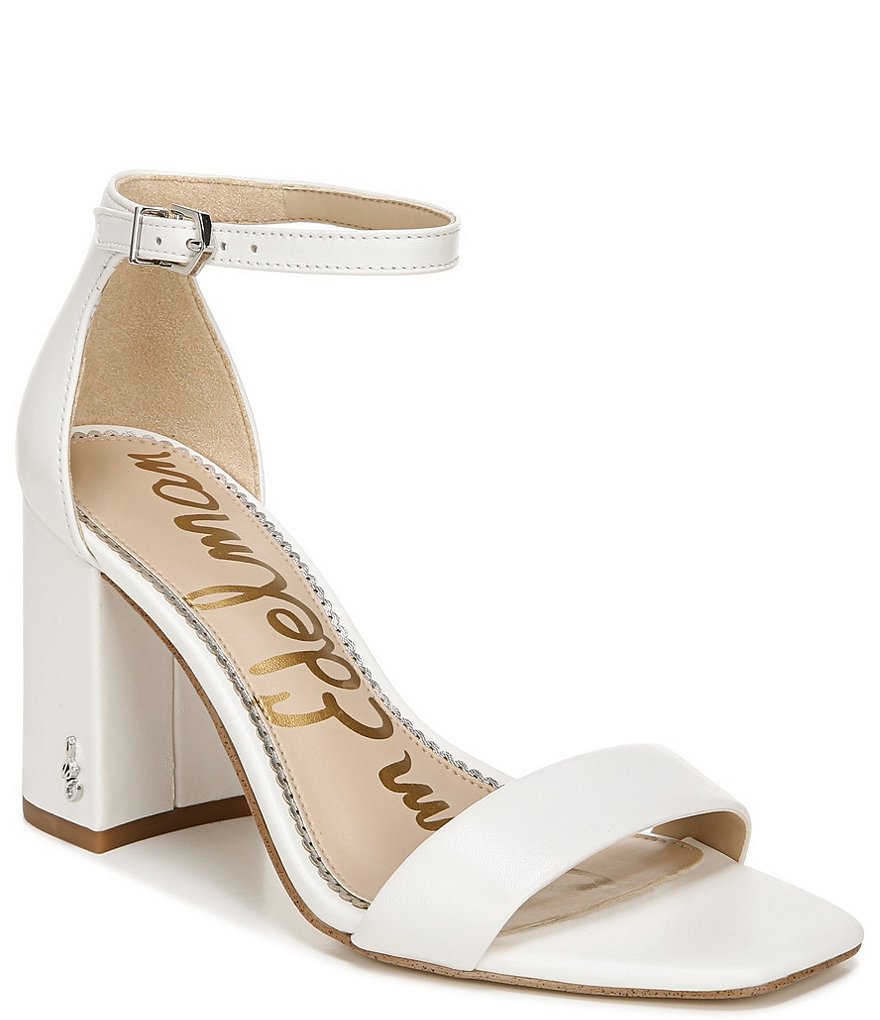 Sam Edelman Daniella Leather Block Heel Square Toe Dress Sandals
