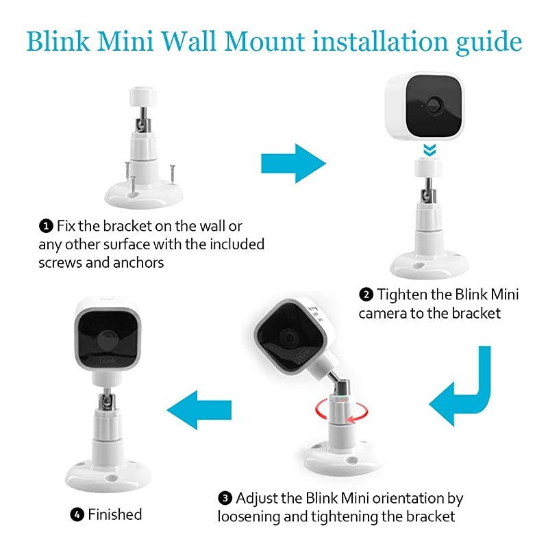 Blink Mini Camera Wall Mount  360 Degree Swivel Ceiling Mount for Both Blink Camera Blink Mini Blink XT2 and Blink Indoor Camera Mount Bracket 3 Pack White