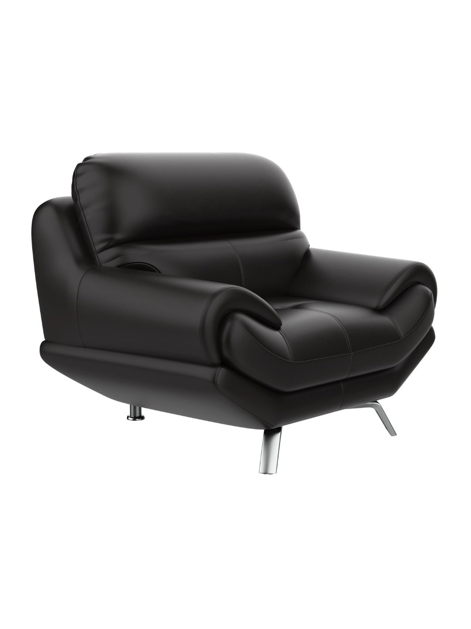 Godrej Interio Euro V2 Coffee Brown Leatherette 1 Seater Sofa