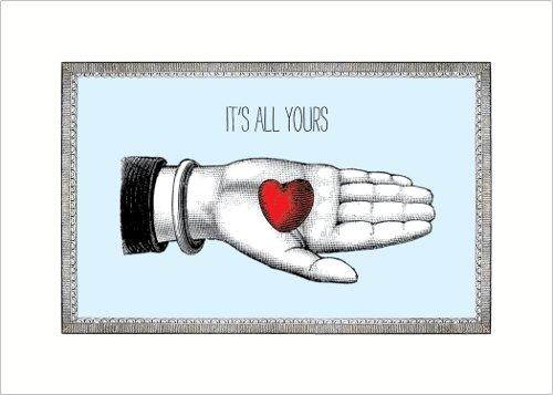 Lucca Paperworks Here's My Heart Love Card, 5x7, Set of 4