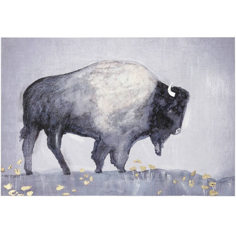 Buffalo Stance Painted on Stretched Unframed Wall Canvas - StyleCraft