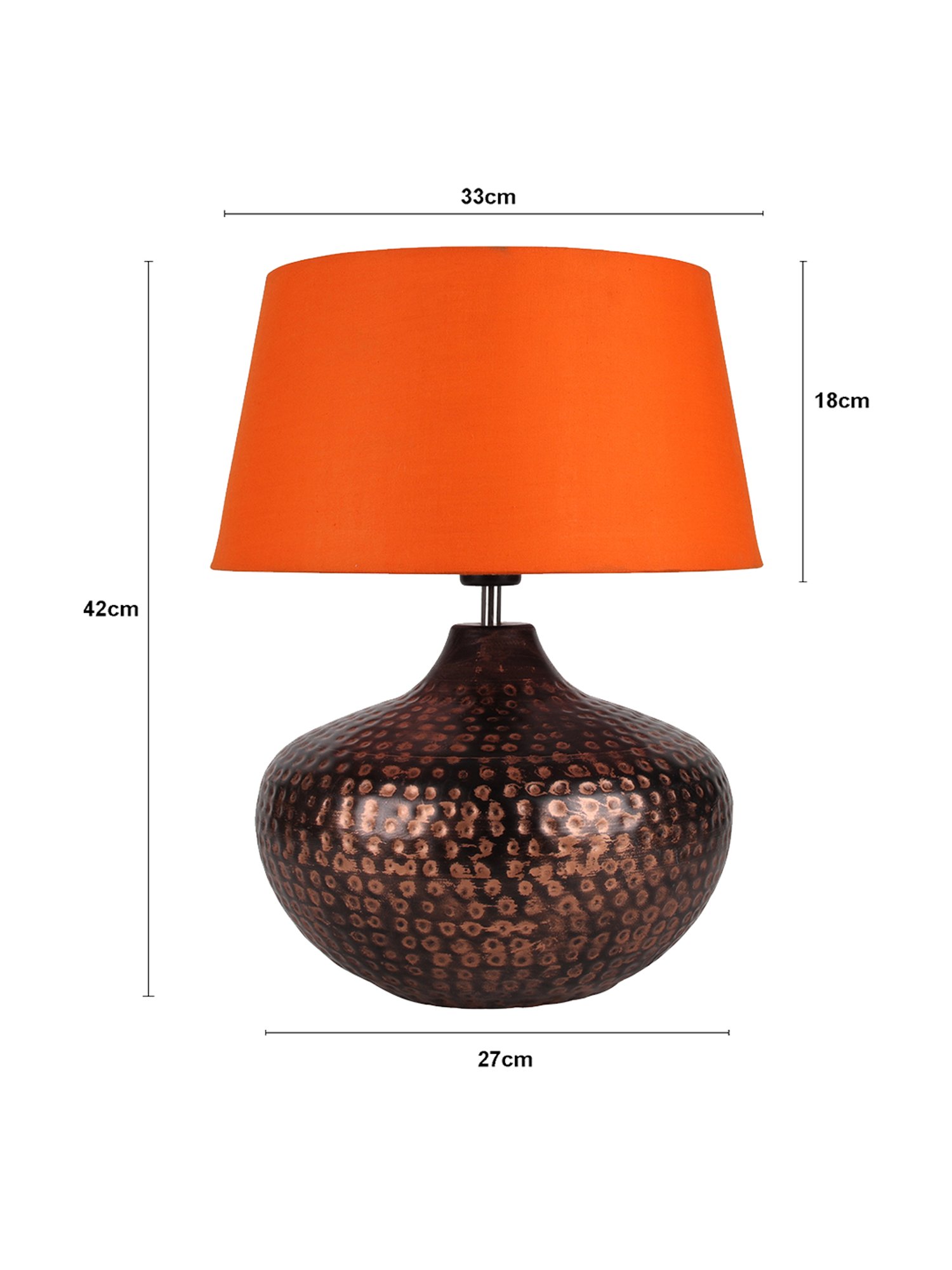 Homesake Orange Hammered Oil-Rubbed Bronze Metal Table Lamp