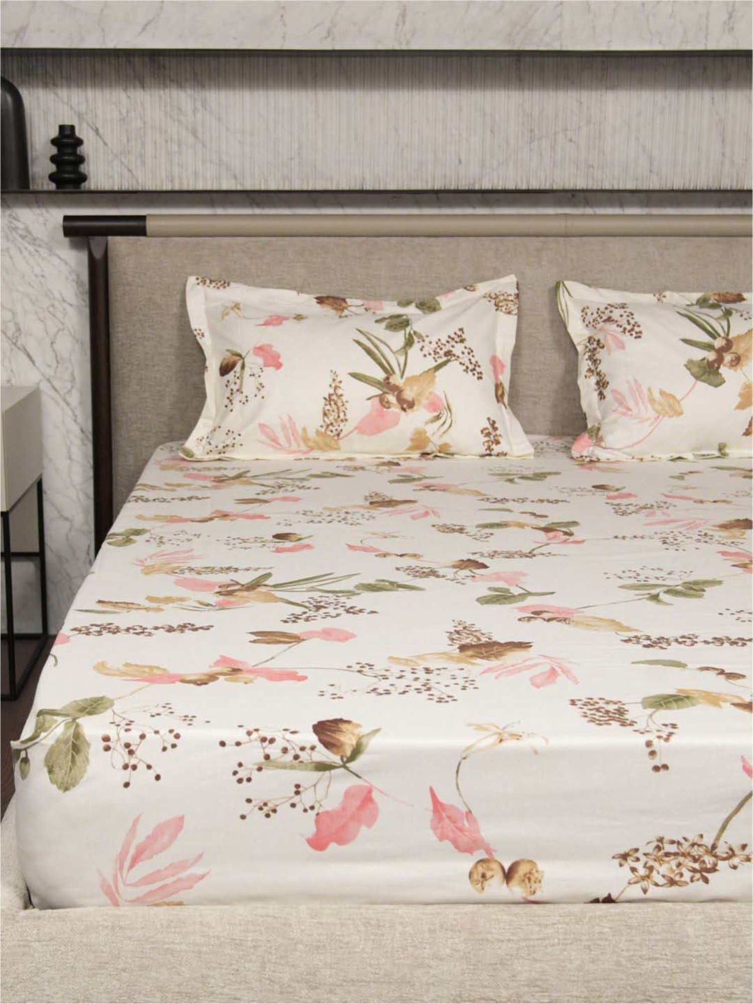 Maspar Purple 100% Cotton 200 TC Bed Sheet Set