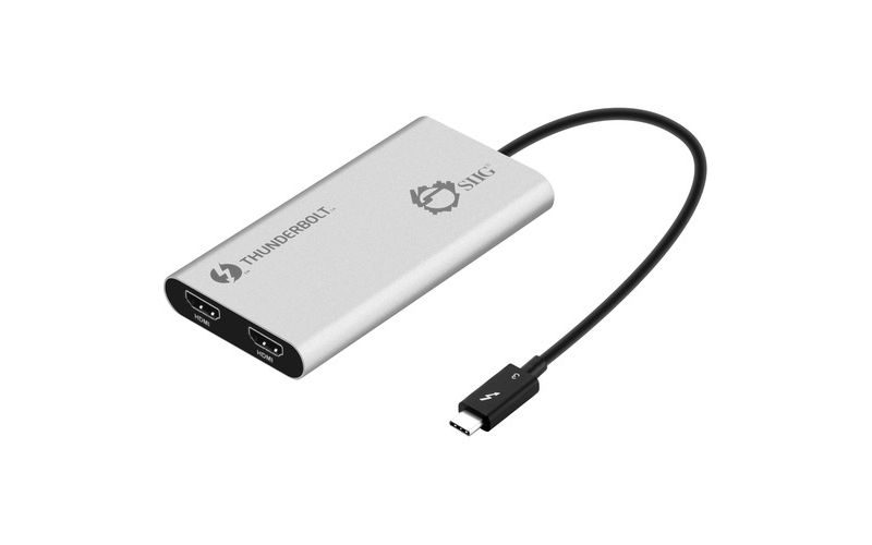 SIIG Thunderbolt 3 to Dual HDMI 2.0 Port Display Adapter at 4K 60Hz - Intel Thunderbolt 3 Certified - Windows/MacBook Pro/Chromebook/XPS/Surface Book