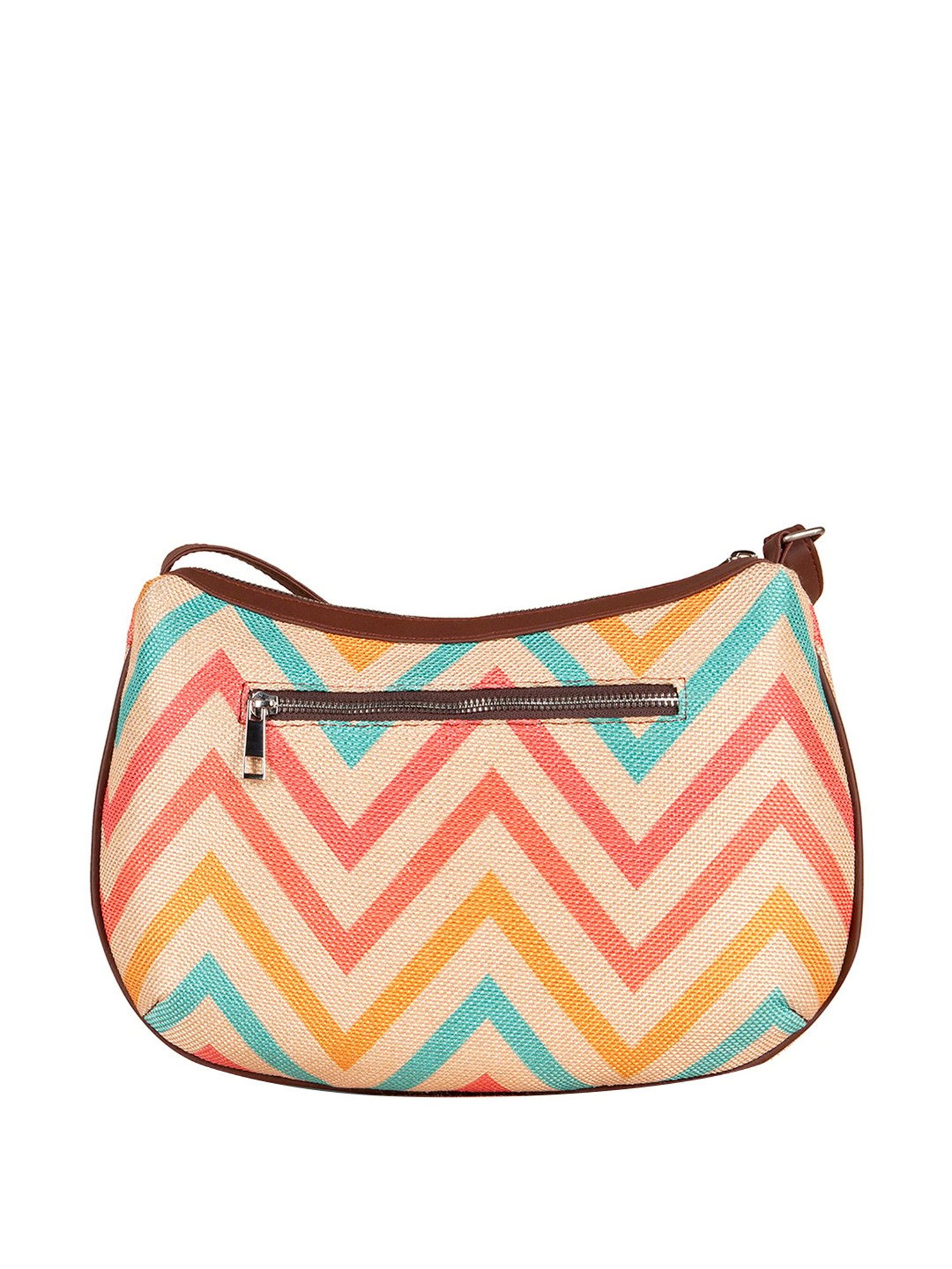 ZOUK Beige Printed Medium Sling Handbag