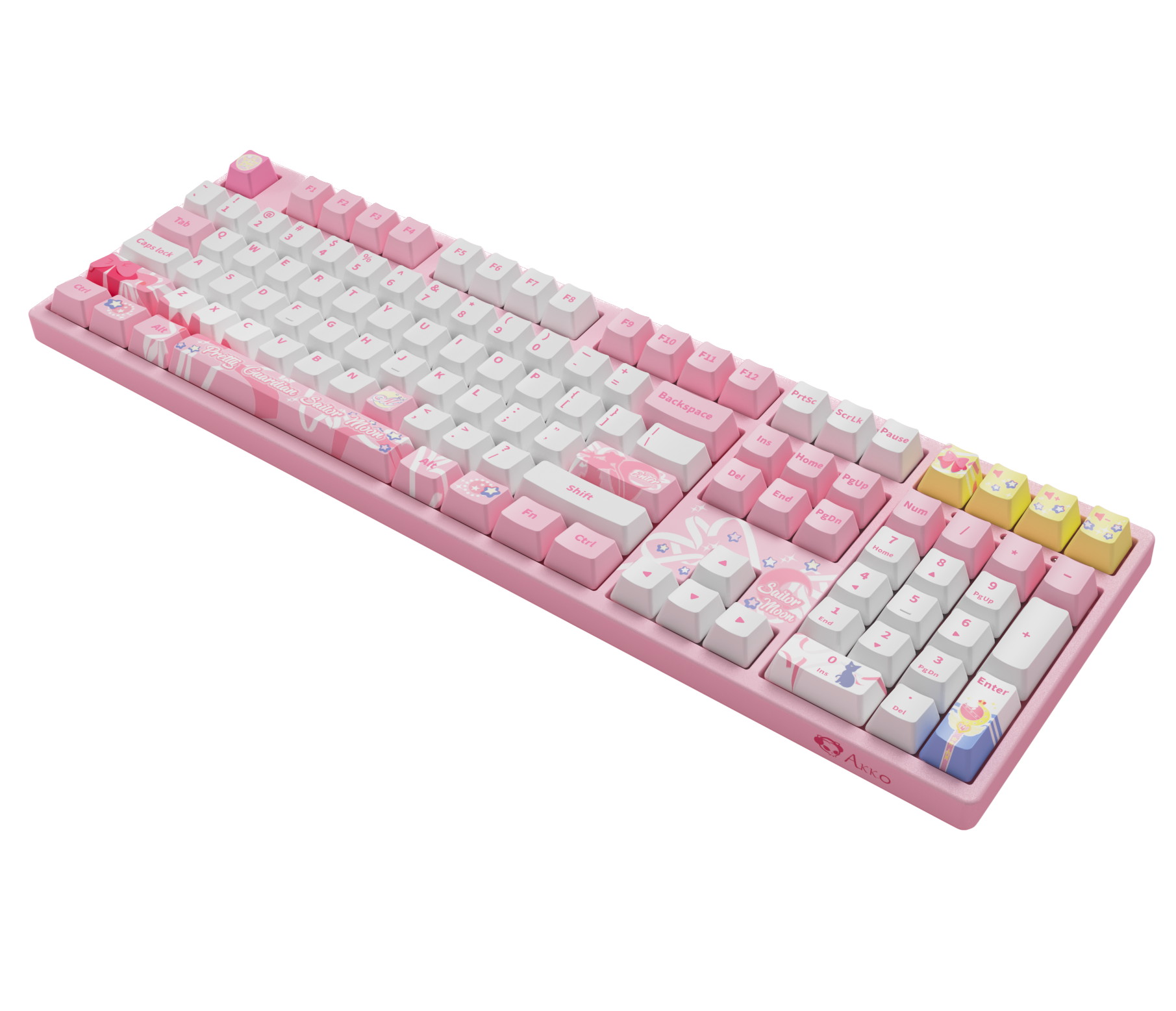 Akko 3108V2 Sailor Moon Gaming Mechanical Keyboard Pink Switch Double Shot Dye Sub PBT Keycaps NKRO Detachable USB Type-C Pink Cat Paw