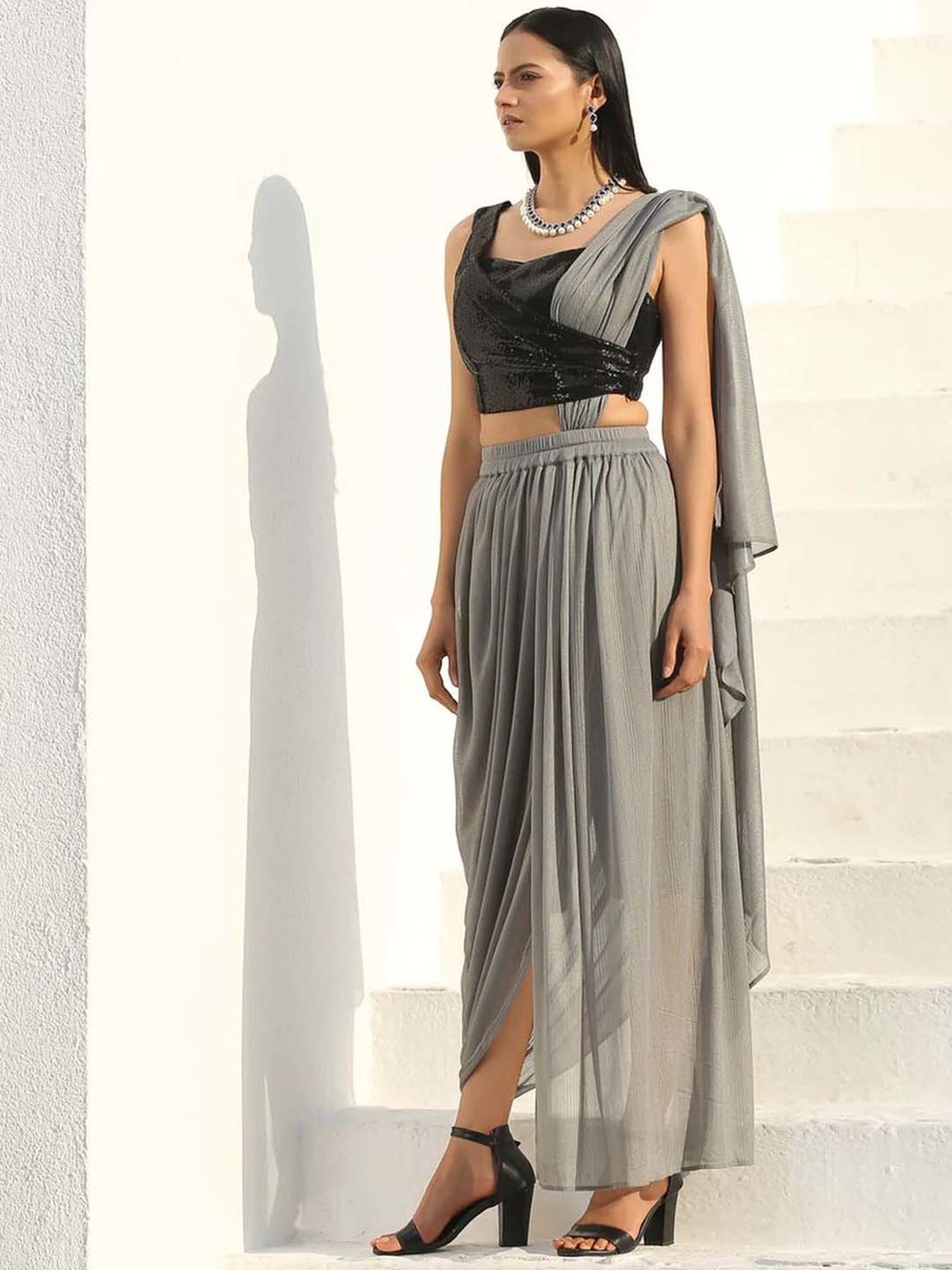 Swtantra Black Embellished Readymade Blouse