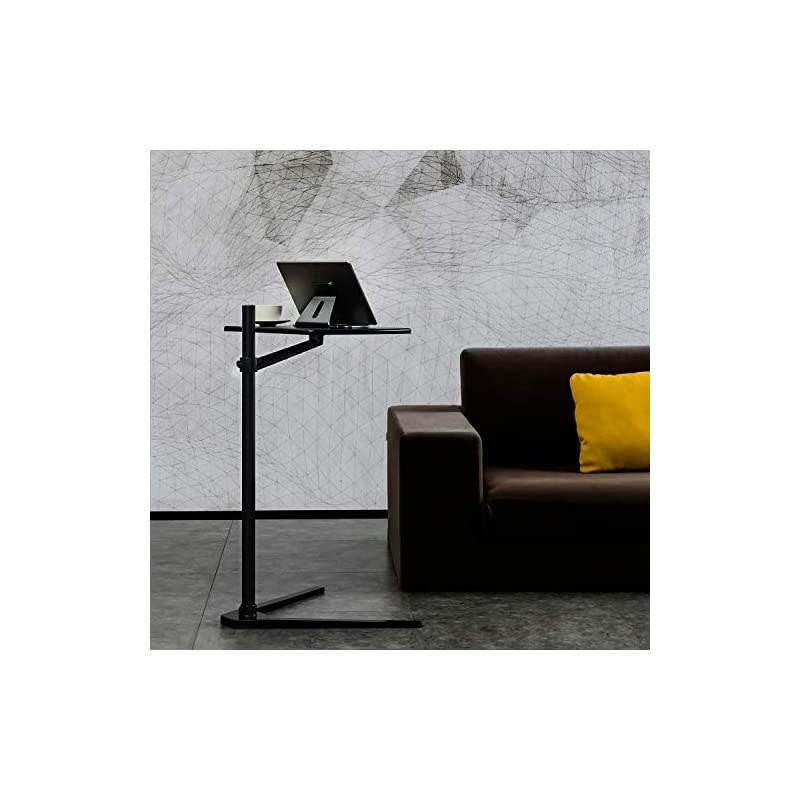 Floor Stand for Laptop Aluminum Height Adjustable Table for Bed Sofa Upgraded and Reinforced ChassisApplicable to All Laptop Notebook Tablets Pad Projector Camera Blackc