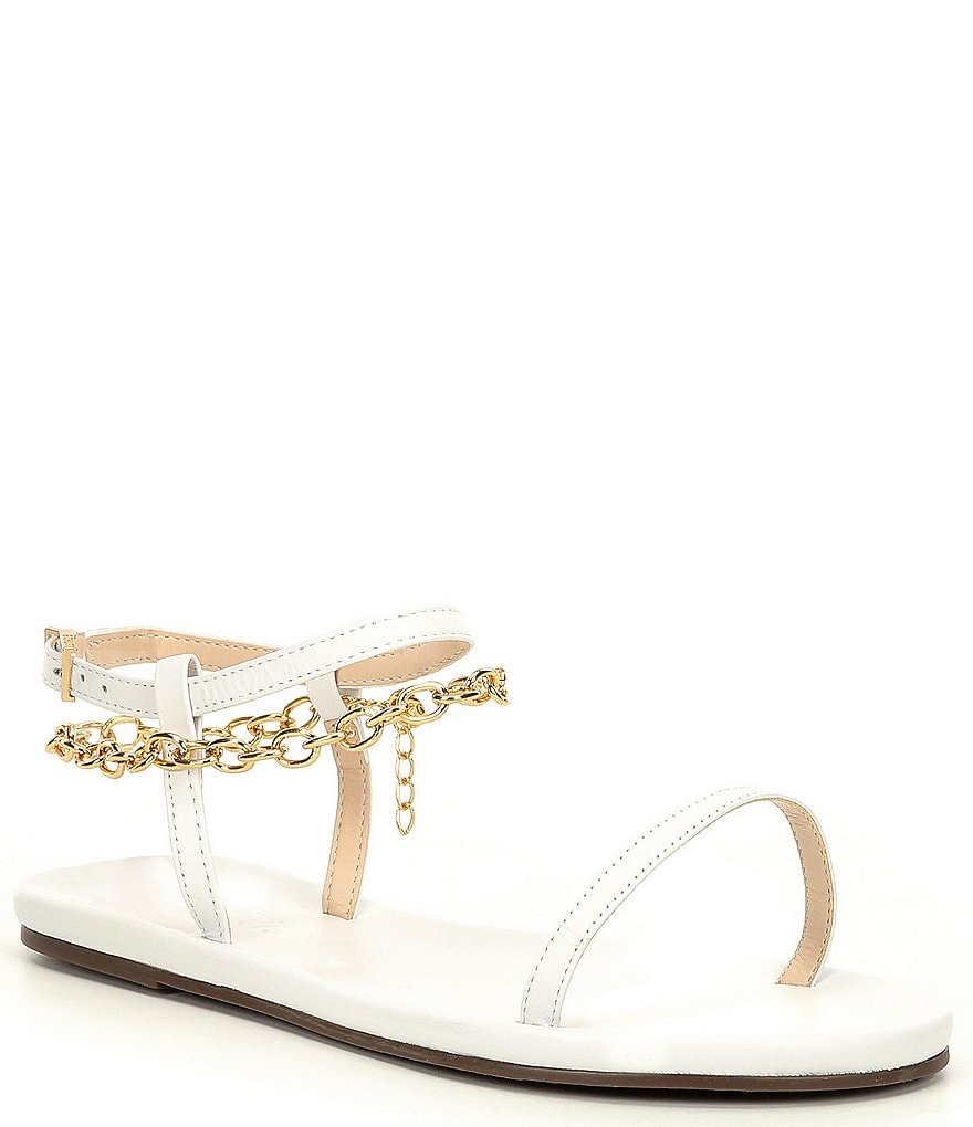 Schutz Celyna Leather Chain Detail Sandals