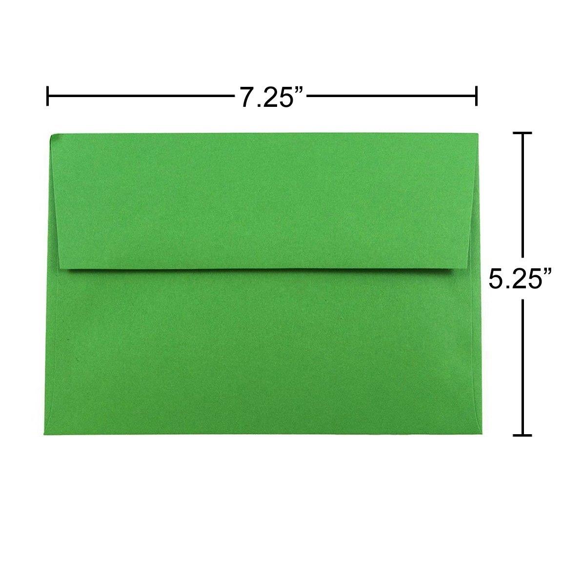 JAM PAPER A7 Colored Invitation Envelopes - 5 1/4 x 7 1/4 - Green Recycled - Bulk 250/Box