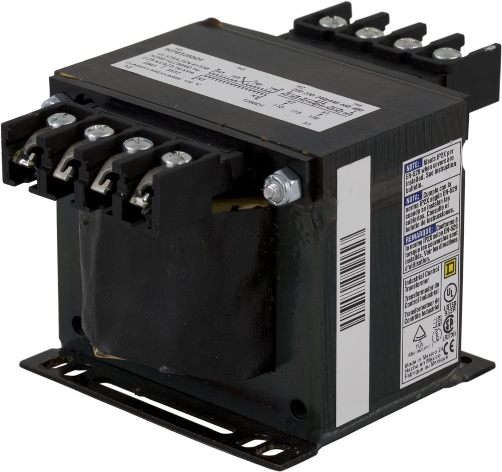 Square D - 9070T250D31 - Square D 9070T250D31 Type T Industrial Control Transformer, 240/480 V Primary, 120/240 V