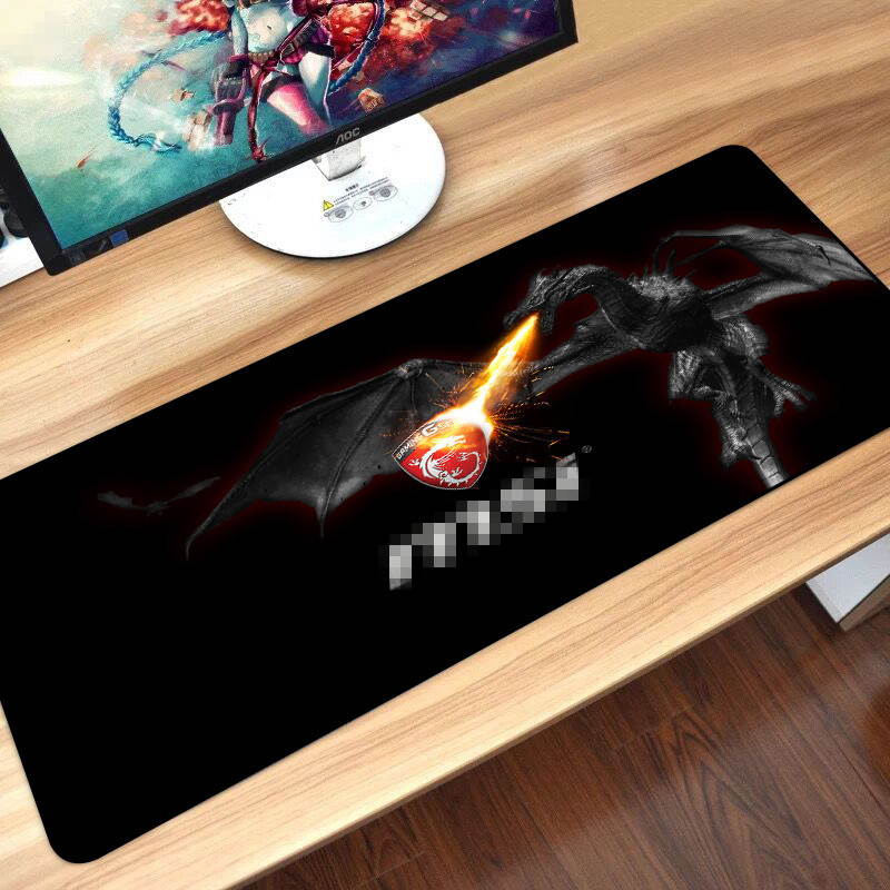 HISPETECH 80X30cm Gaming Mouse Pad Large XL Dragon Computer Mousepad Gamer Natural Rubber Desk Mat for Keyboard Anti-Slip Speed Version