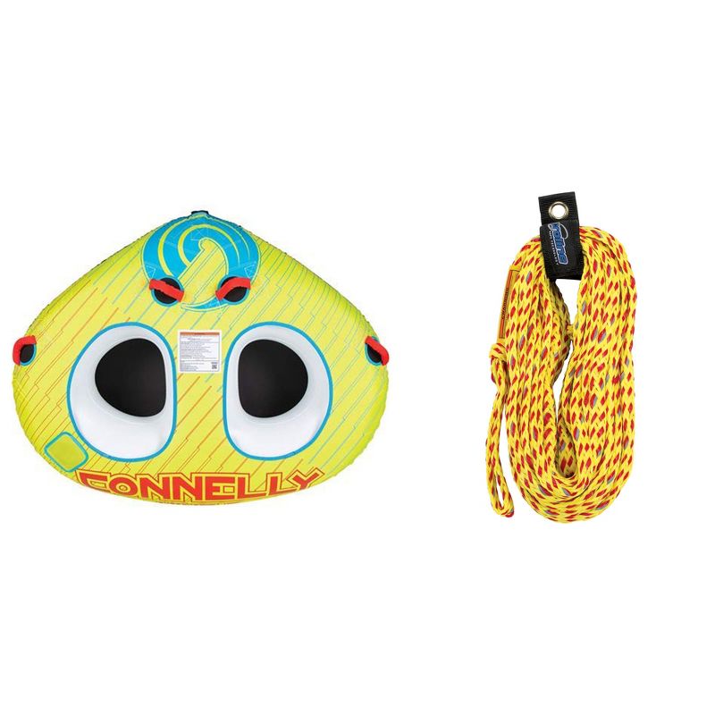 CWB Classic Wing Durable Inflatable Towable 2 Rider Donut Water Tube & Tow Rope