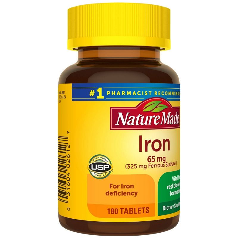 Nature Made Iron 65 mg (from Ferrous Sulfate) Tablets - 180ct