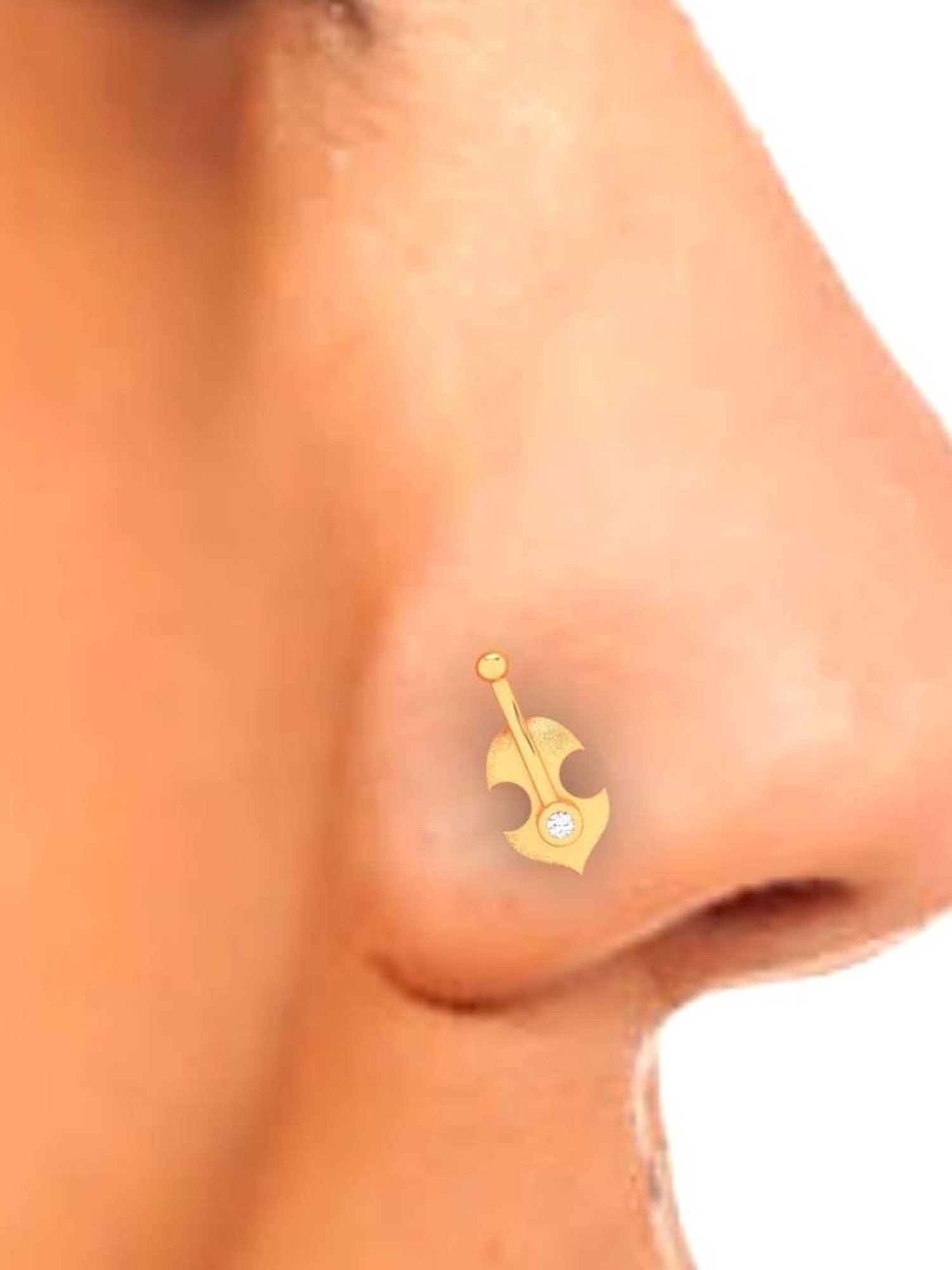 P.C. Chandra Jewellers 22k Gold Violin And Anchor Mixed Shaped Nosepin