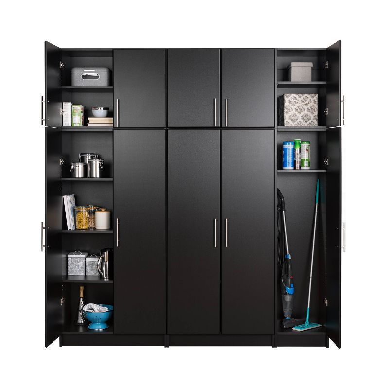 80" Elite with 6 Storage Cabinet Set Black - Prepac
