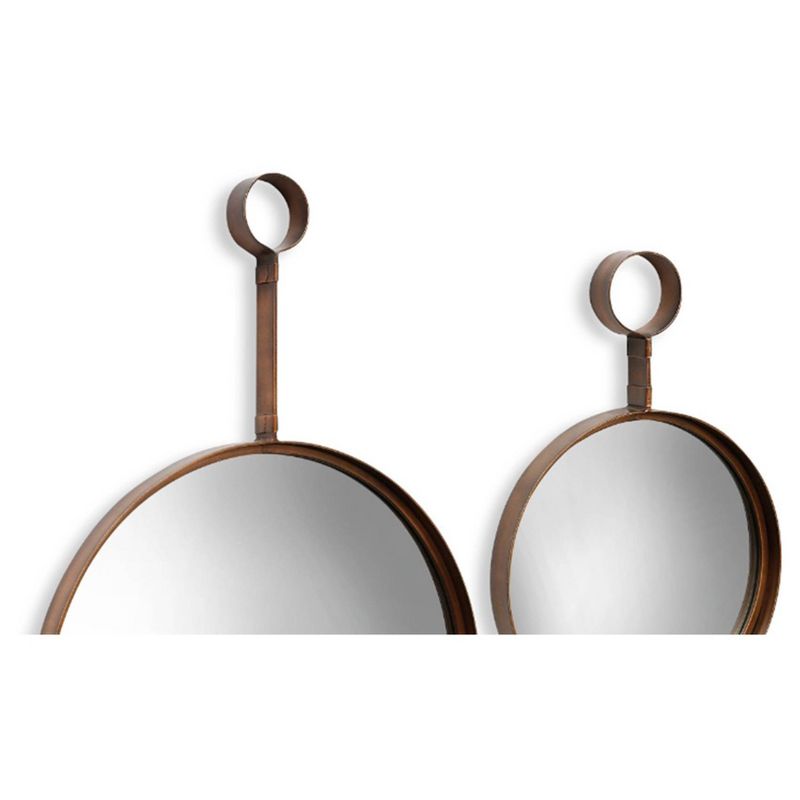 Set of 2 Round Metal Wall Mirrors Bronze - StyleCraft