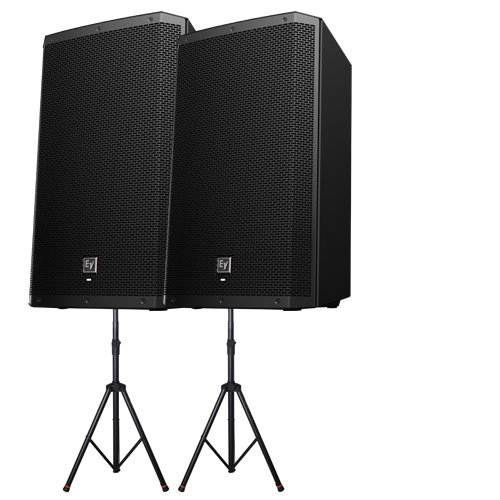 Electro-Voice ZLX-15P Powered DJ 1000W Speakers w/Gator Stands