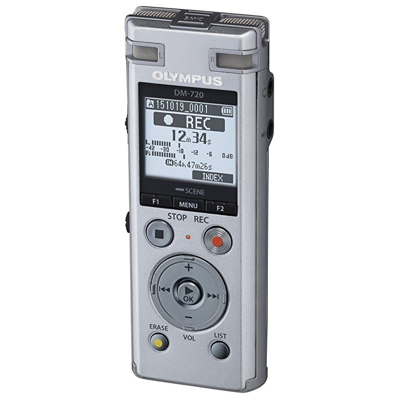 Voice Recorder DM720 with 4GB Micro SD Slot USB Charging Direction PC Connection Transcription Mode Silver