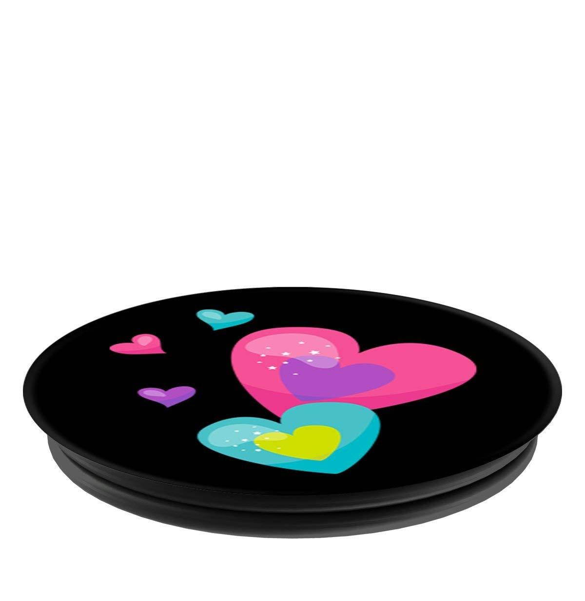 Sassy Southern Charm & Grace Cute Rainbow Hearts in Pink & Teal  PopSockets Stand for Smartphones and Tablets