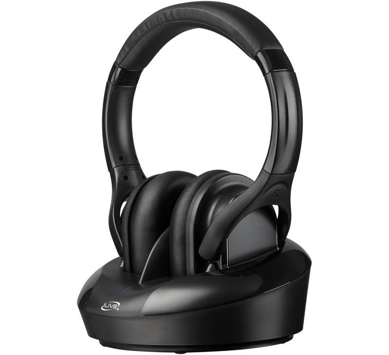 iLive IAHRF79B RF Wireless Headphones - Stereo - Black - Mini-phone - Wired/Wireless - RF - 100 ft - 32 Ohm - 20 Hz 20 kHz - Over-the-head - Binaural