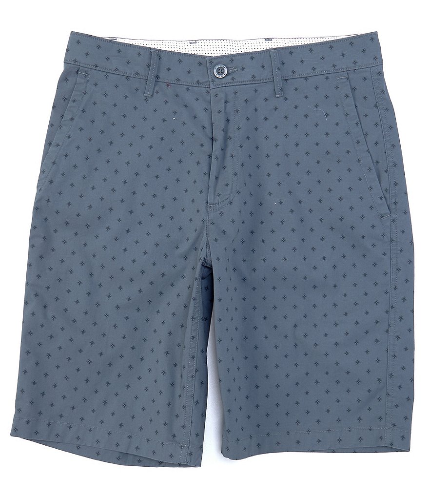Rowm 10#double; Inseam Flat Front Chino Print Shorts
