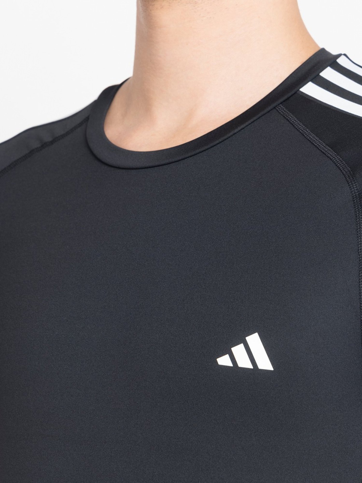 adidas Black Super Slim Fit Striped Training T-Shirt