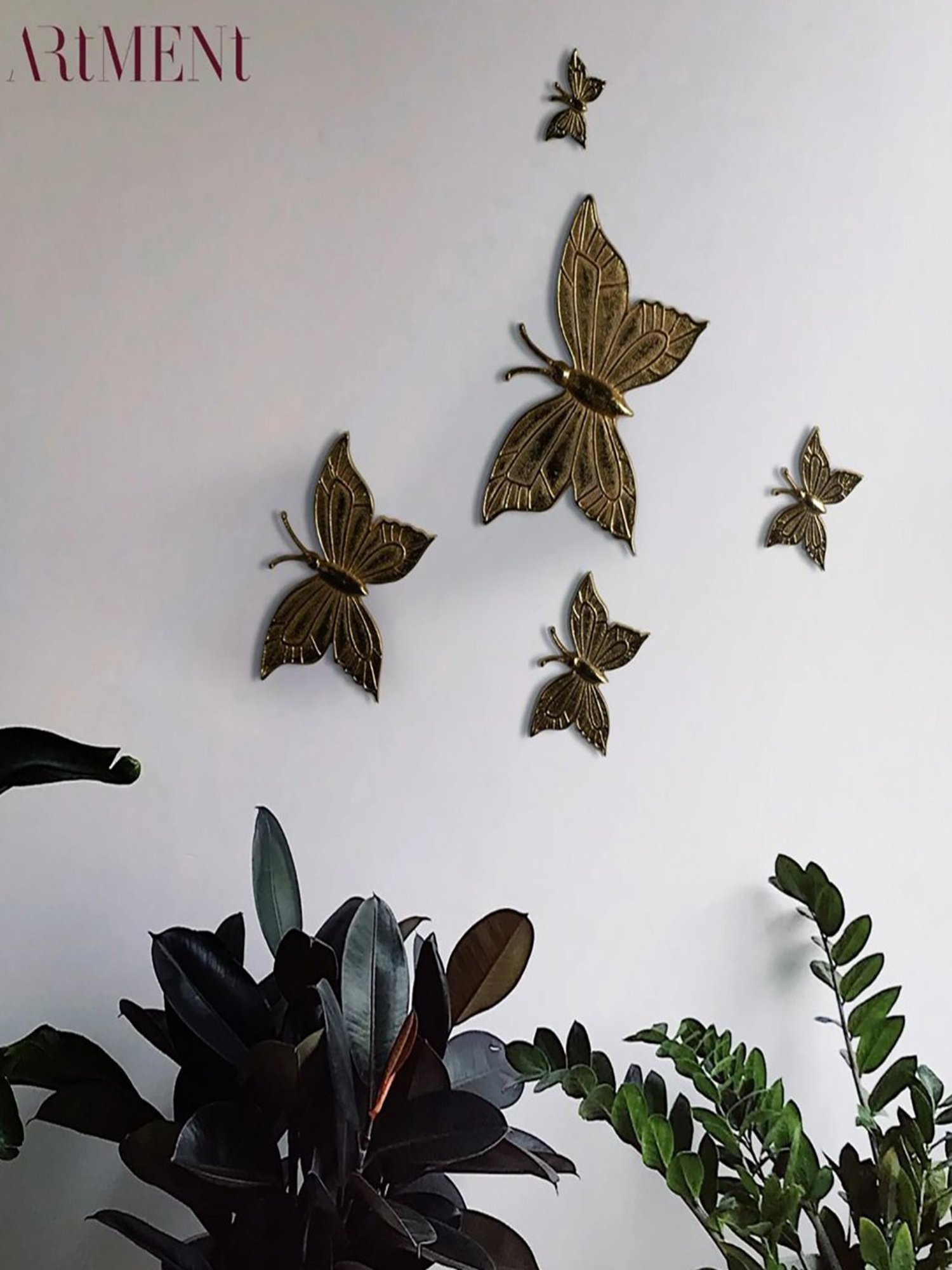 The Artment Multicolor Aluminium Beauty of Butterfly Wall Decor