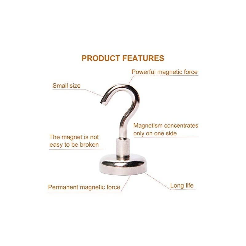Magnetic Hooks 48 lbs Heavy Duty Magnet Hooks12Pack Dia 25mm Neodymium Magnets for Cruise Cabins Refrigerator Hanging Key Holder IndoorOutdoor Organization