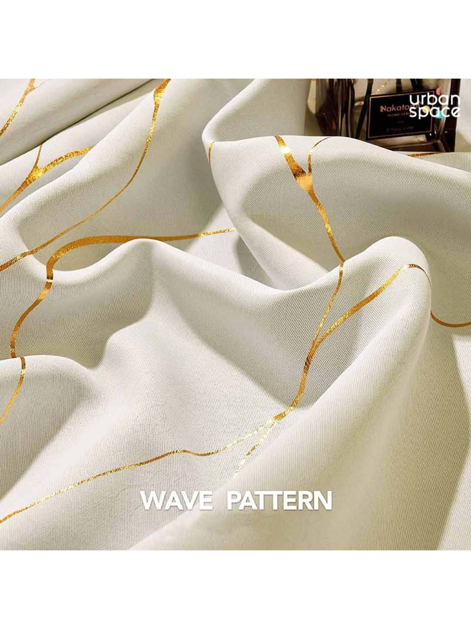 Urban Space Beige Polyester Window Curtain With Tieback & Eyelet