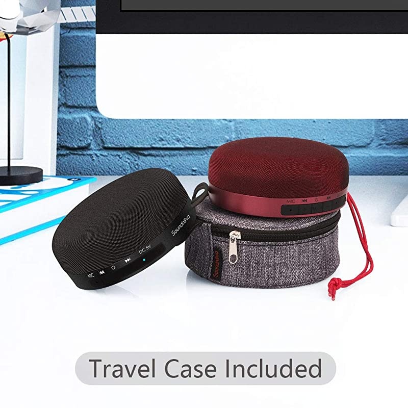 Travel Case Included 8W Bass  IPX5 Waterproof 3D Bluetooth Speaker 15H Music Premium Small Portable Wireless Shower Speaker for iPhone Phone iPad Tablet Pool Beach Hiking Camping Black