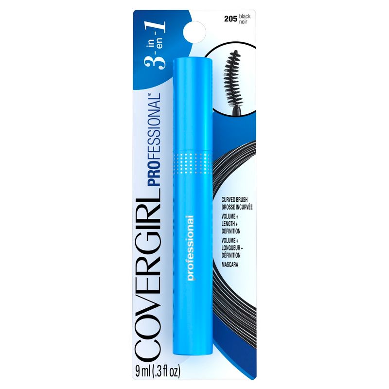 COVERGIRL Professional 3-in-1 Curved Brush Mascara - 205 Black - 0.3 fl oz