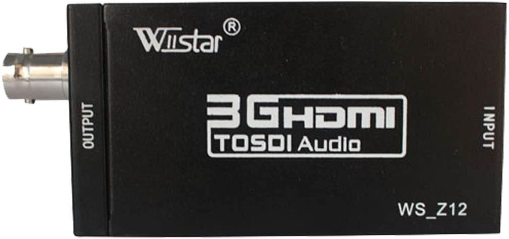 Wiistar HDMI to SDI HD Audio Video Converter HDMI to SDI Adapter Support SDI/HD-SDI/3G-SDI 1080p for Camera Home Theater