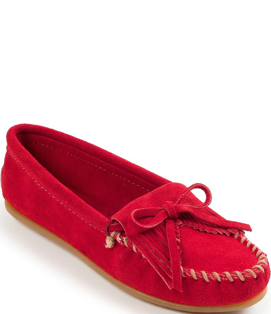 Minnetonka Kilty Suede Fringe Moccasins