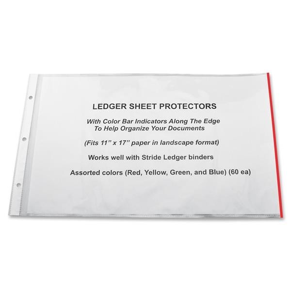 Stride Sheet Protectors 11"x17" 15/BX CL/ AST Color Bars 61400