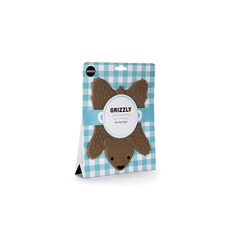 Bear Grizzly Shaped Pot Trivet, Brown