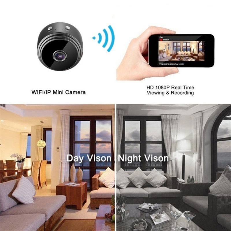 Home Security Camera, Wifi Mini Hidden Camera with Motion Detection Night Vision, HD 1080P, Built-in Battery