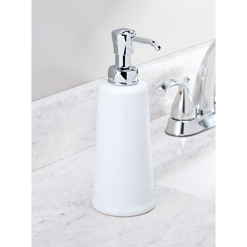 InterDesign York Ceramic Soap Pump 12oz White