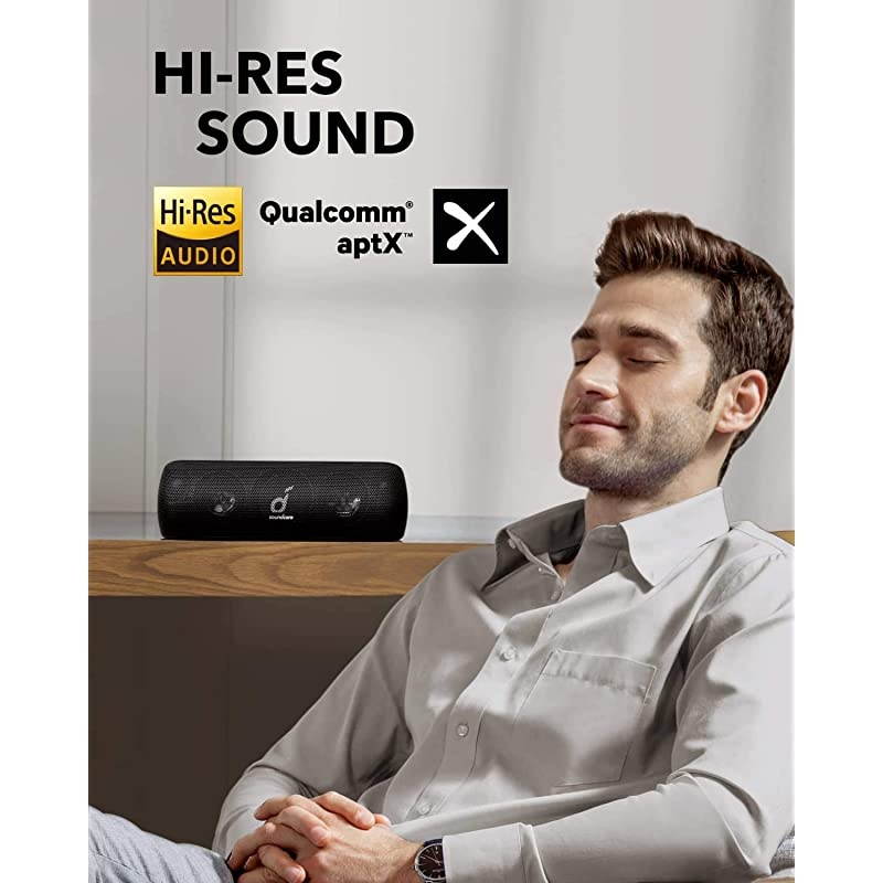 Soundcore Motion+ Bluetooth Speaker with HiRes 30W Audio Extended Bass and Treble Wireless HiFi Portable Speaker with App Customizable EQ 12Hour Playtime IPX7 Waterproof and USBC