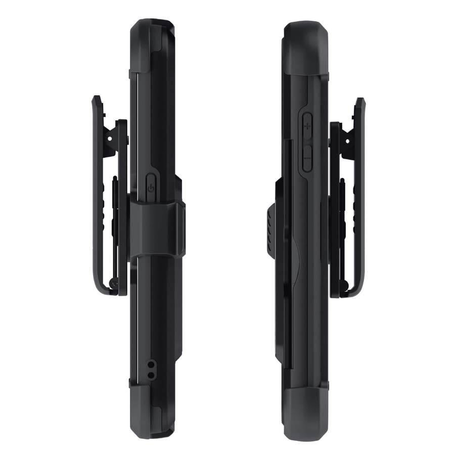 Ghostek Iron Armor Belt Clip Galaxy A11 Case with Holster, Card Holder and Stand Protective Full Body Cover with Heavy Duty Protection Slim Matte Design Galaxy A11 (6.4") (Matte Black)