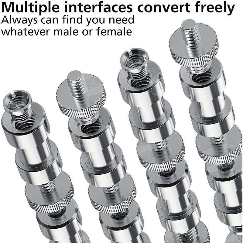 Camera Screw 21 Pcs 14 Inch and 38 Inch Converter Threaded Screws 14 Hot Shoe Adapter Mount Camera Ball Head Set for CameraTripodMonopodLight Stand
