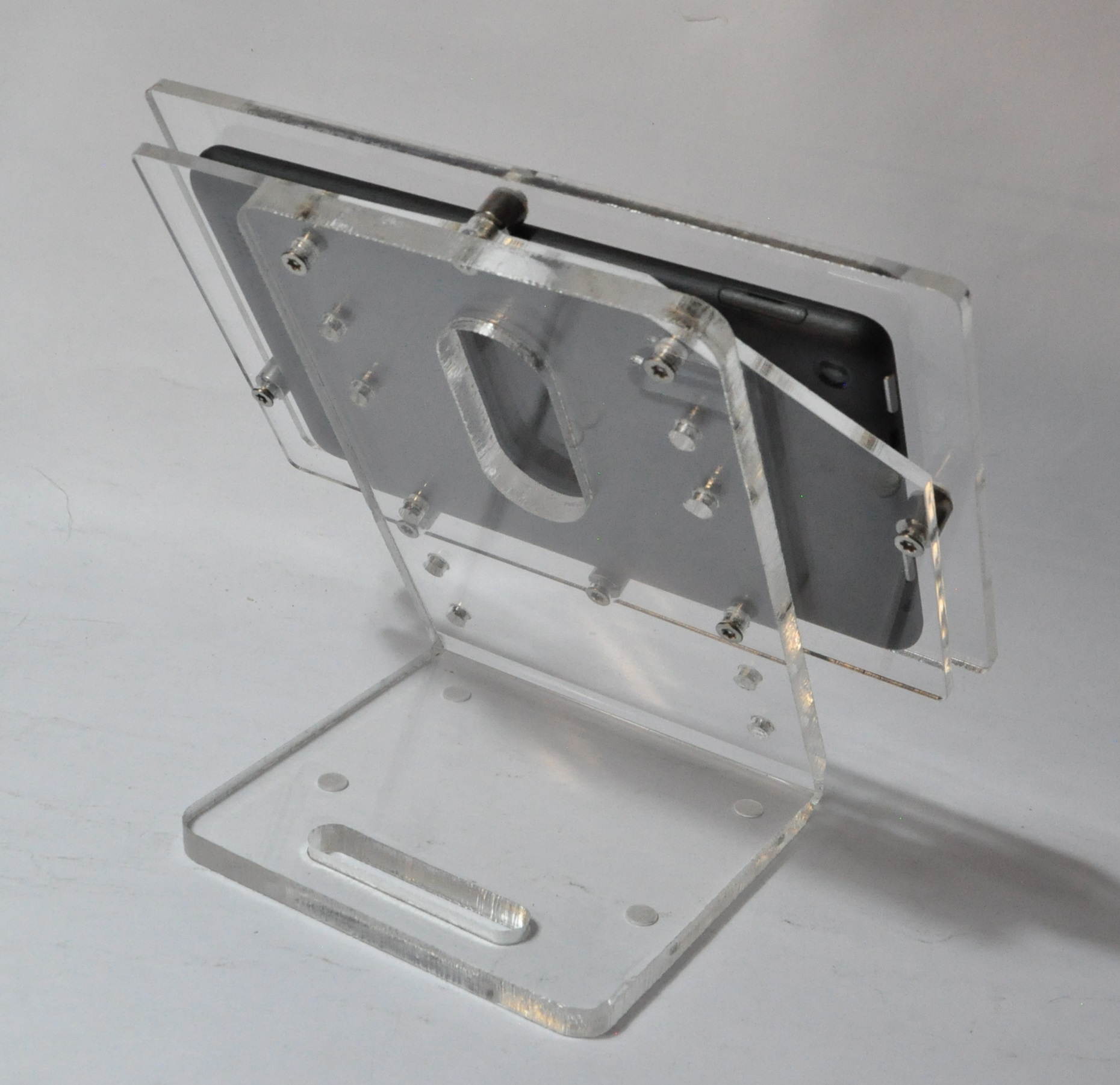 Amazon Fire 7" Security Anti-Theft Acrylic VESA Enclosure with Desktop Stand (Black)