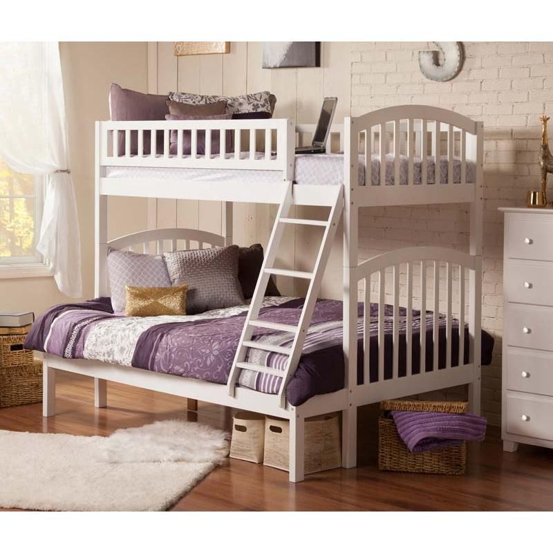 Richland Bunk  Twin over Twin w/ Raised Panel Trundle  Antique Walnut - Atlantic Frame